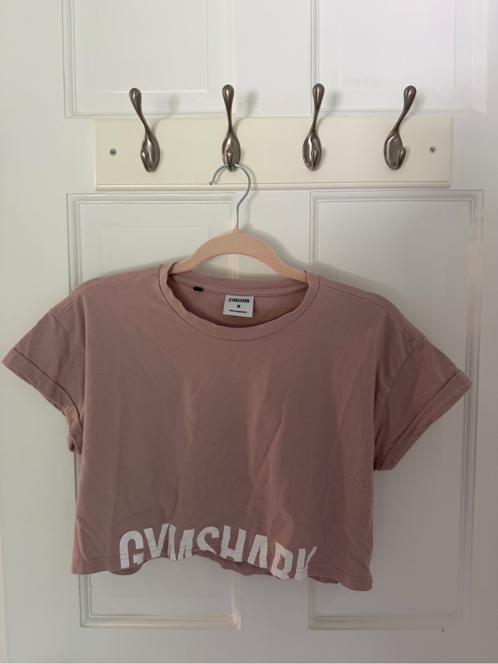 Gymshark Mauve/Pink Cropped Logo Tee